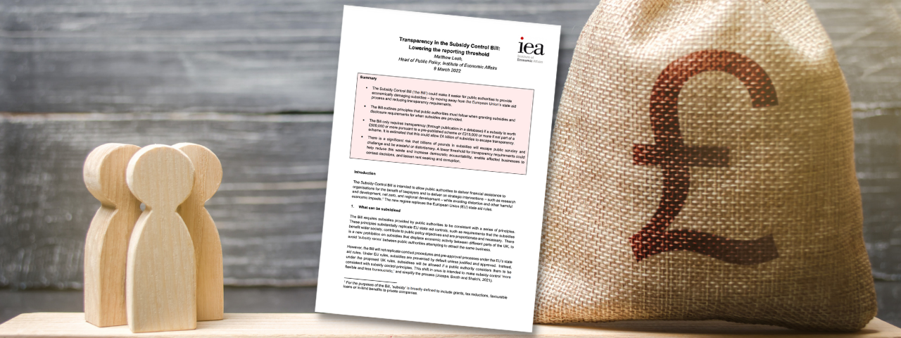 Subsidization Control Transparency in the Subsidy Control Bill: Lowering the reporting ...
